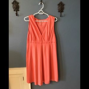 Casual tangerine knit summer dress